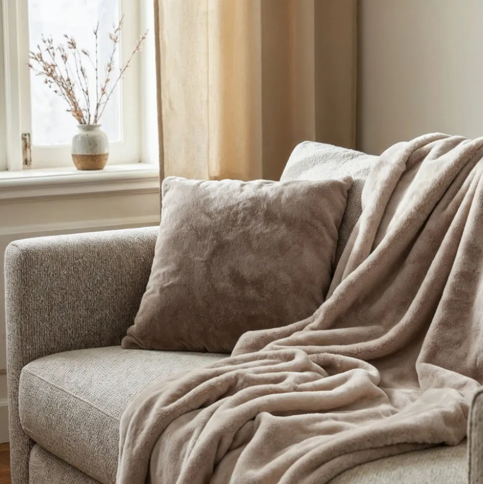 Pläd 'Aranga Super Soft Throw' 130x170cm - Brun