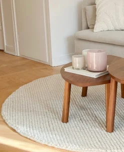 Rund matta 'Avafors' - Beige