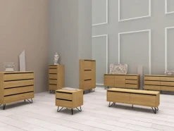 Sängbord 'Elle' - Ek/Svart