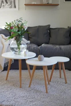 Soffbord 'Dalby' 3 delar - Vit