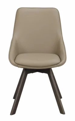 Stol 'Alison' Läder - Beige/brun