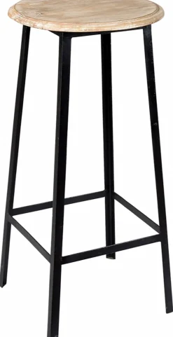 Barstol 'Wooden Seat' - Svart