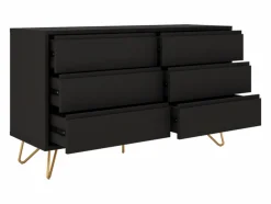 Byrå 'Elle' 120x70 - Svart/Mässing