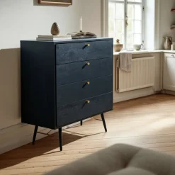 Byrå 'Lux' - Svart/Mässing