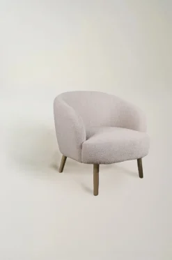 Fåtölj 'Capri' träben - Beige/Bouclé