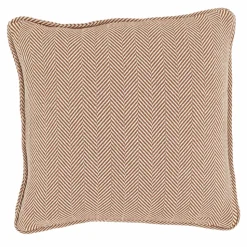 Kuddfodral 'Denisa Fishbone' 45x45cm - Brun/vit