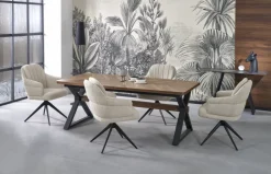 Matbord 'Baron' 200-350cm - Natur/svart