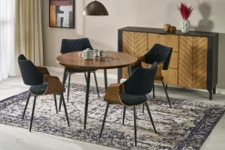 Matbord 'Barry' Runt 105cm - Natur/svart