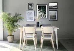 Matbord 'Filippa' 140x90cm - Vitpigmenterad