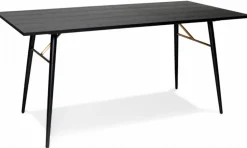 Matbord 'Lux' 160x90cm - Svart/Mässing