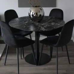 Matbord 'Marbleous' Runt 100cm - Svart