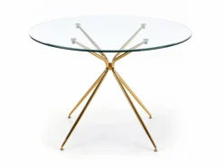 Matbord 'Rondo' Runt 110cm - Transparent/Guld