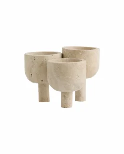 3-pack Krukor 'Roca' - Travertin