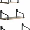 3-pack Vägghyllor 'Mia' - Svart/Natur