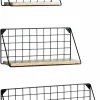 3-pack Vägghyllor 'Net' - Svart/Natur