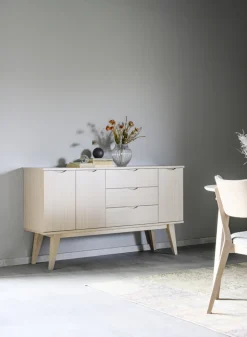 Sideboard 'Filippa' 122x85cm - Ek/Vitpigmenterad