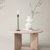 Soffbord 'Arvika' Runt 80cm - Vitpigmenterad Ek