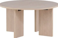 Soffbord 'Arvika' Runt 80cm - Vitpigmenterad Ek