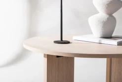 Soffbord 'Arvika' Runt 80cm - Vitpigmenterad Ek