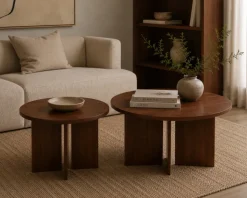 Soffbord 'Créme' Runt 75cm - Valnöt