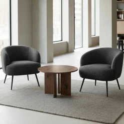 Soffbord 'Créme' Runt 75cm - Valnöt
