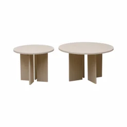 Soffbord 'Créme' Runt 75cm - Vitpigmenterad