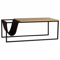 Soffbord inkl. tidningsställ 'Ylva' - Natur/Svart