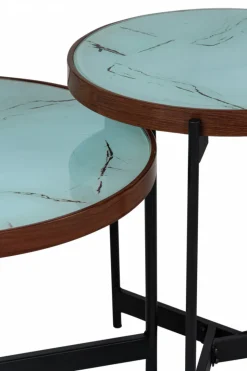 Soffbord 'Marble' 2 delar - Svart/Vit