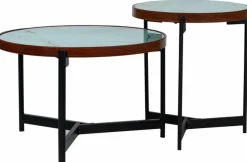 Soffbord 'Marble' 2 delar - Svart/Vit