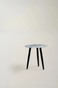 Soffbord 'Marbleous' - Vit/Svart