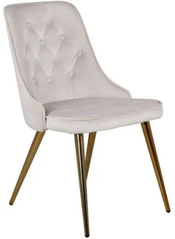 Stol 'Elverum Deluxe' - Beige/Mässing