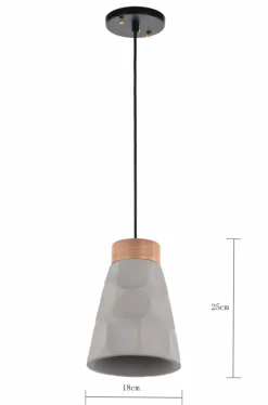 Taklampa 'Mark' - Trä/Cement