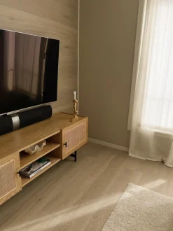 Tv-bänk 'Stil' - Natur/Svart