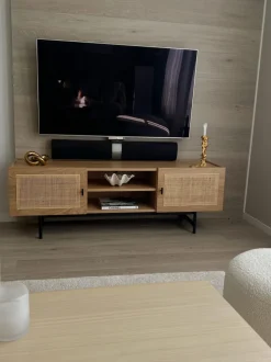 Tv-bänk 'Stil' - Natur/Svart