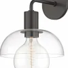 Vägglampa 'Glass Shade' - Svart
